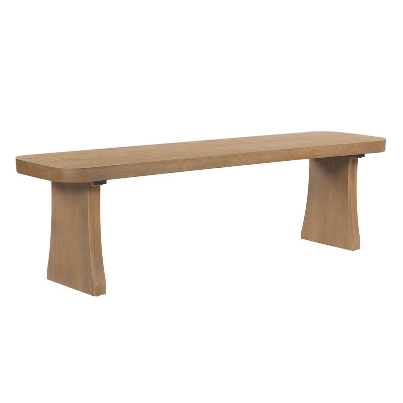 Indoor Pine Dining Bench, 62.9 L Solid Wood Seating, 350lbs Weight Capacity gallery