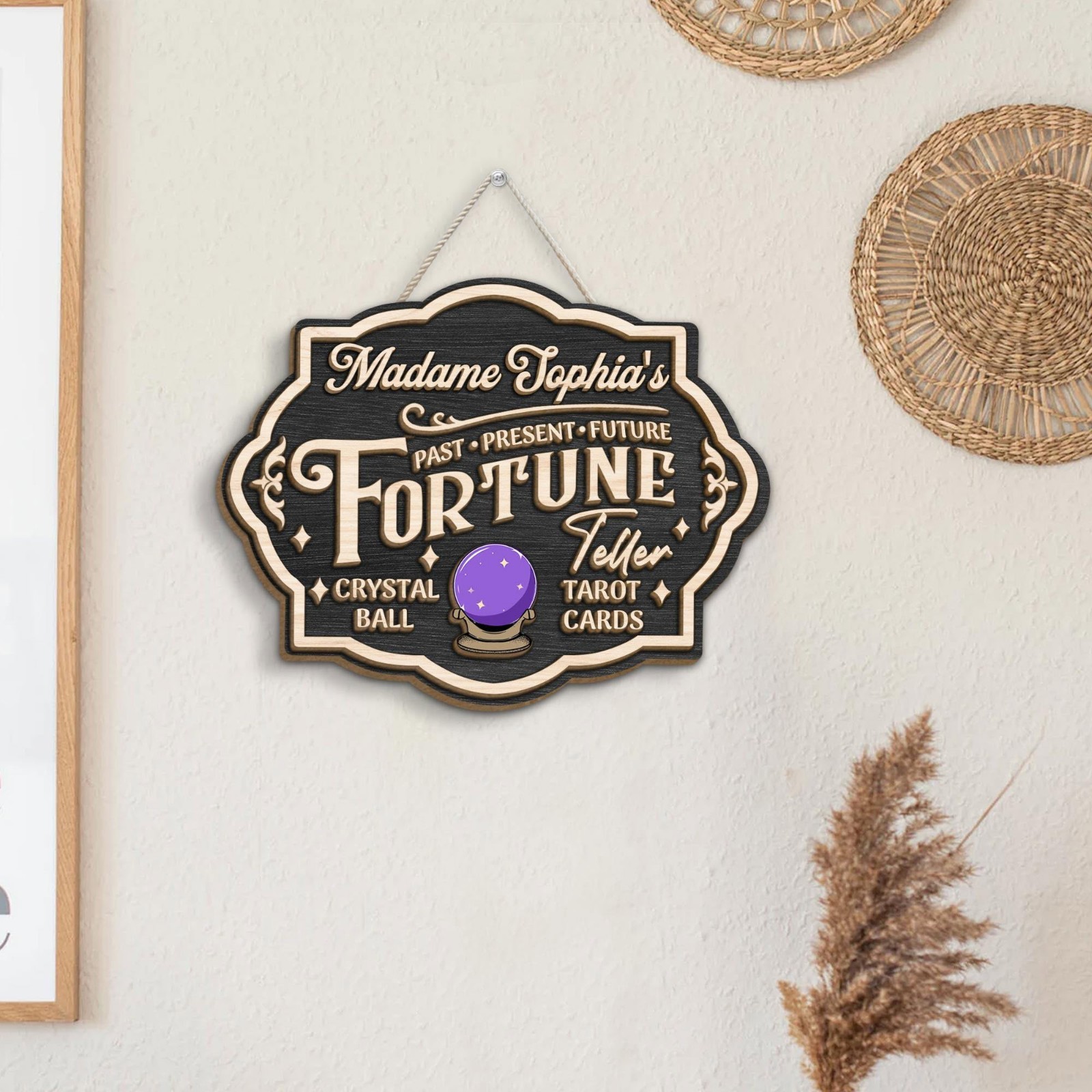 Personalized Fortune Teller Wooden Sign Tarot Psychic Crystal Ball Door Hangers gallery