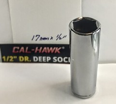 Cal-Hawk 17 mm x 1/2″ Dr Deep Socket – 6 Pt -Free USA Shipping