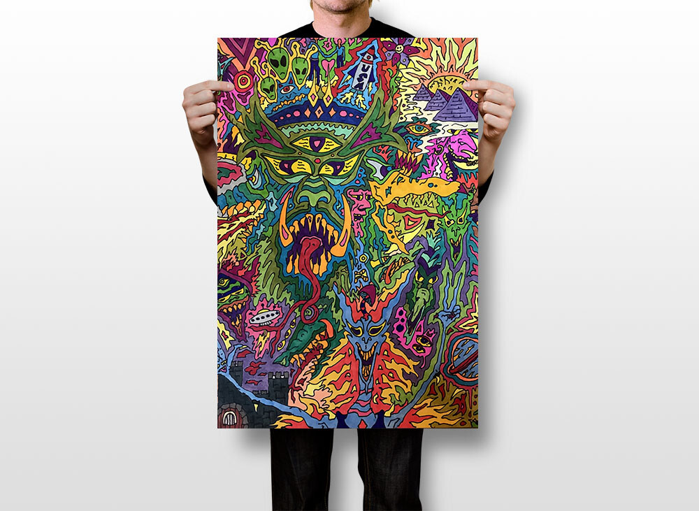 Trippy Tiger Multi-Color Psychedelic Art Picture Room Wall Decor - POSTER 20x30 gallery