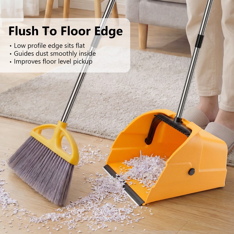 Extra Large Debris Dustpan Rolling Dustpan Jumbo Debris Pan with Handle & Wheels gallery