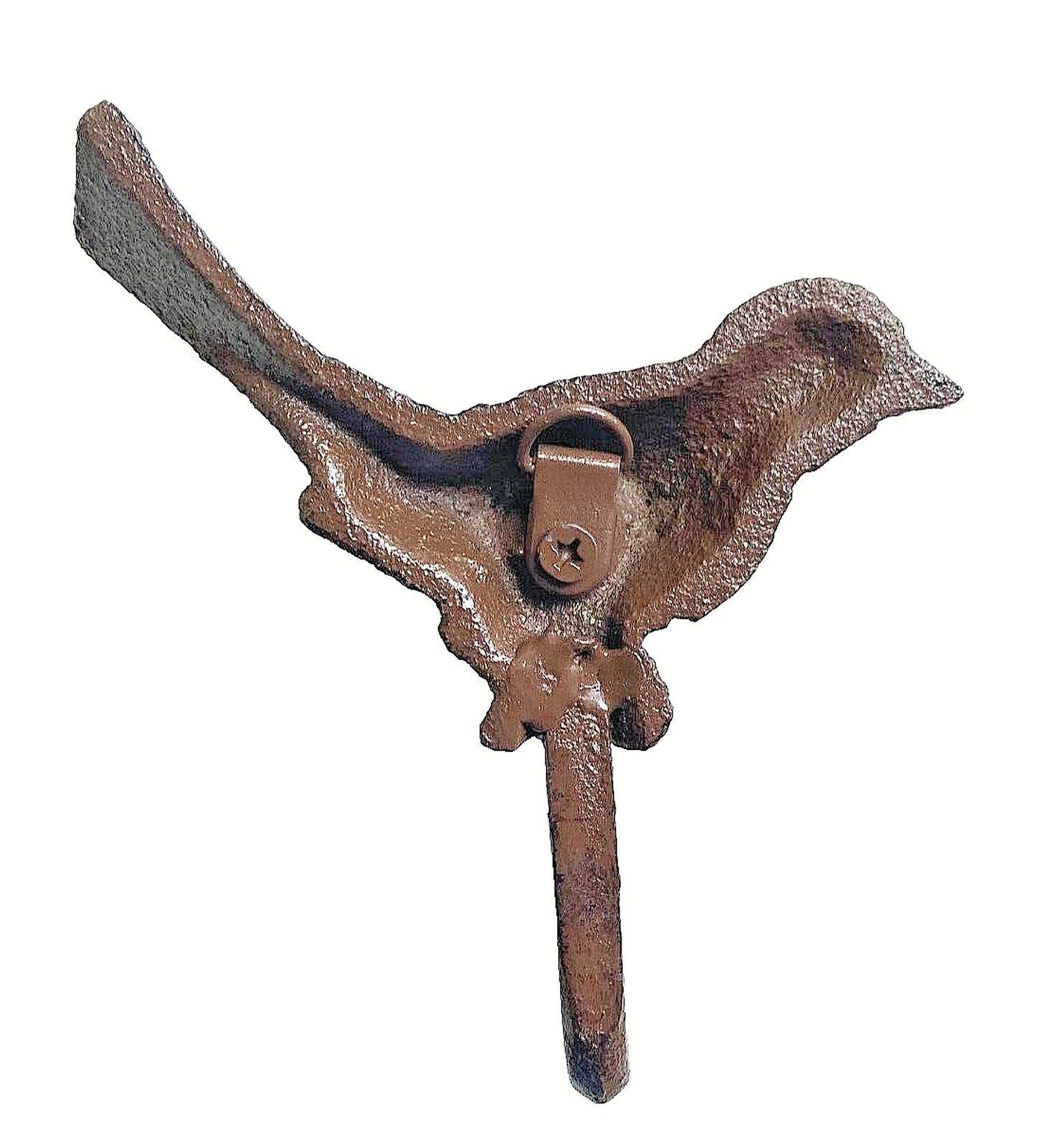 Set of Two Bird Wall Hooks Cast Iron Key Towel Coat Hanger Rustic Antique Style gallery