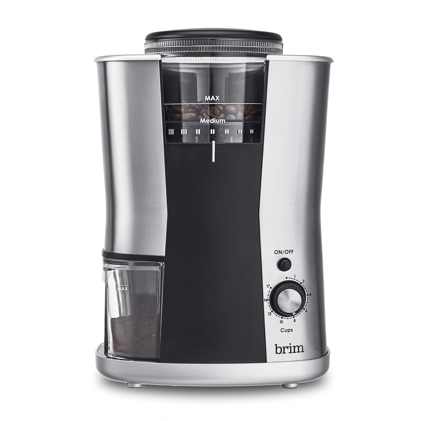 Brim Conical Burr Coffee Grinder One Size Stainless Steel/Black 17 Grind gallery
