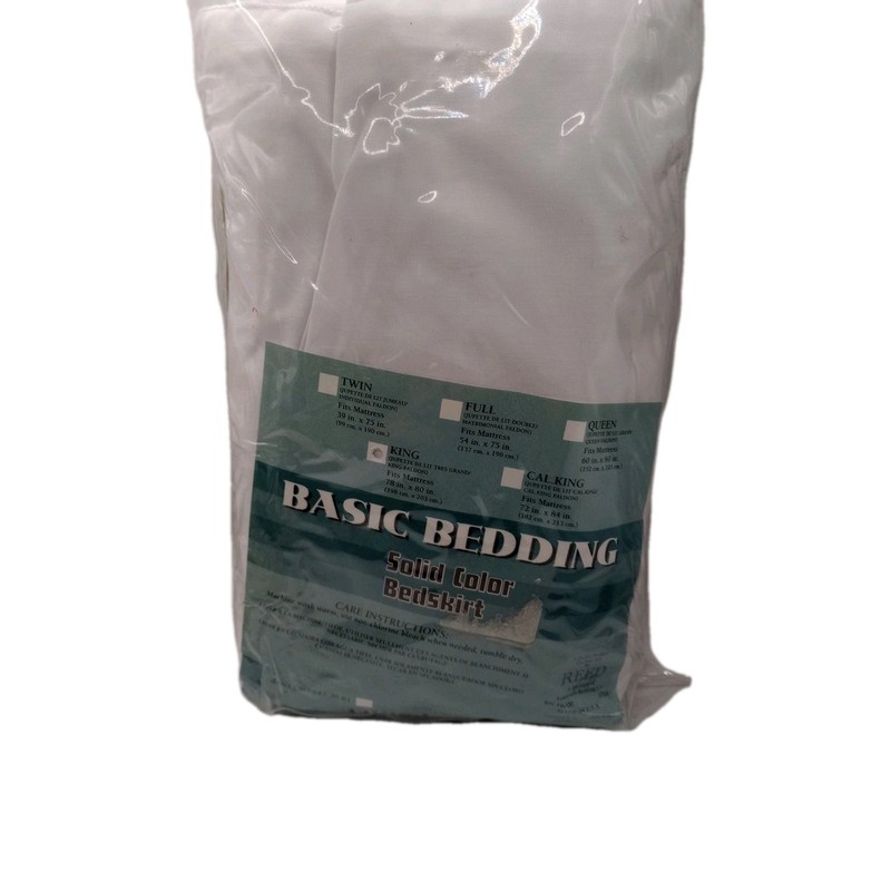 Reed Basic Bedding White Bed Skirt King Size 14 Drop Acrylic New gallery