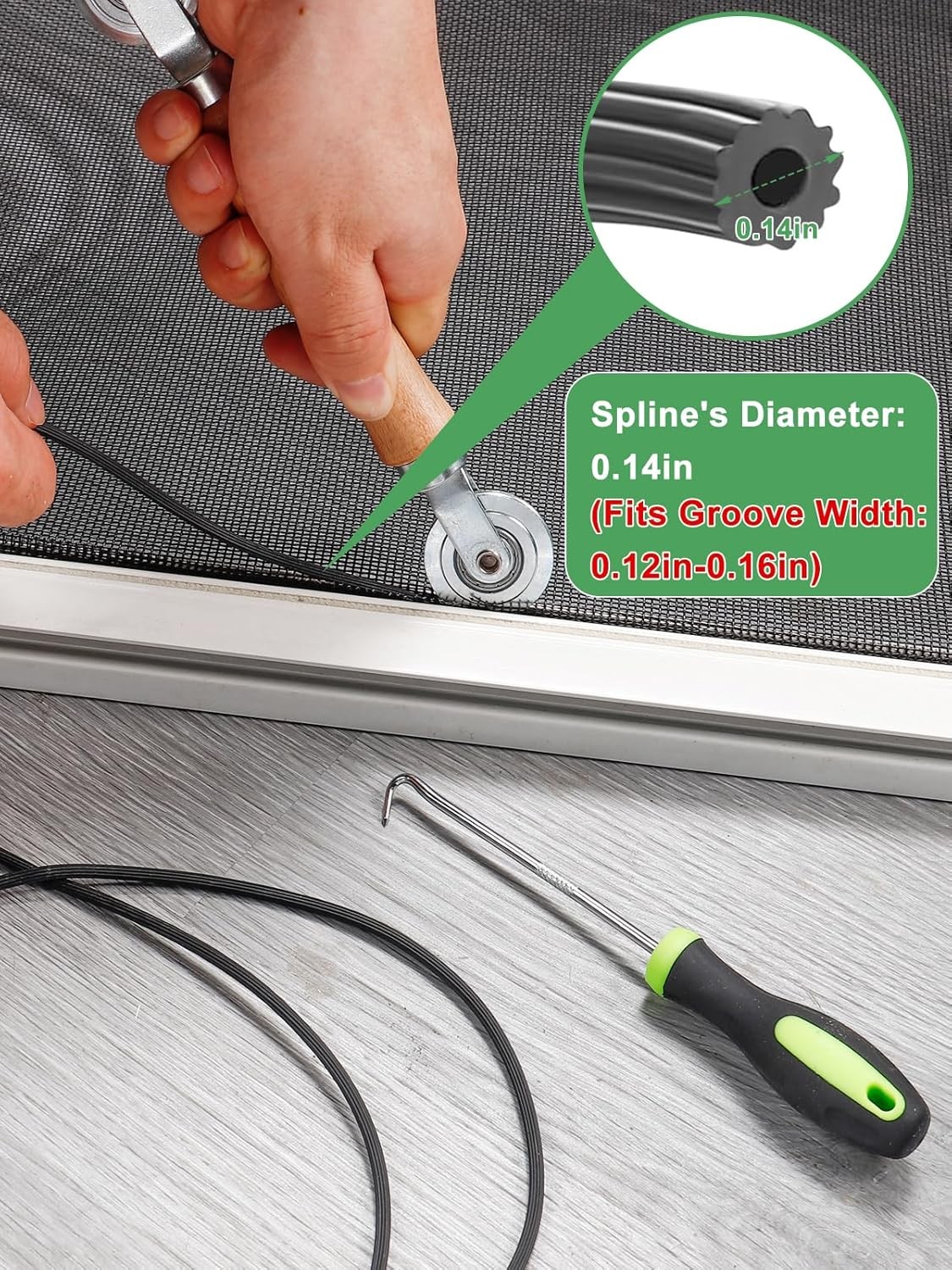 Screen Repair Kit 3 in 1 Screen Tools Including Screen Roller 0.14in x 32ft gallery
