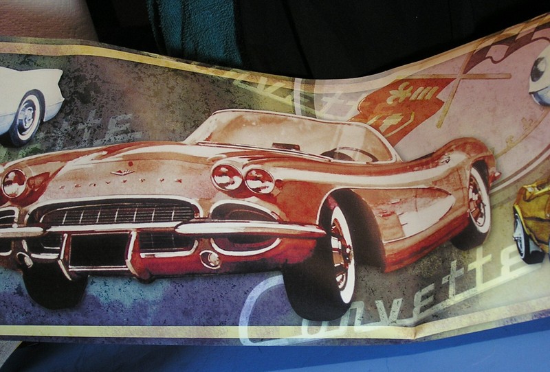 (1) roll Corvette Wallpaper Border - 9" Wide prepasted gallery