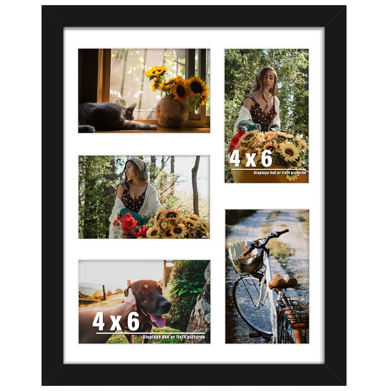 11x14 Collage Picture Frame, 4x6 Collage Picture Frame, Displays Five 4x6 inch gallery