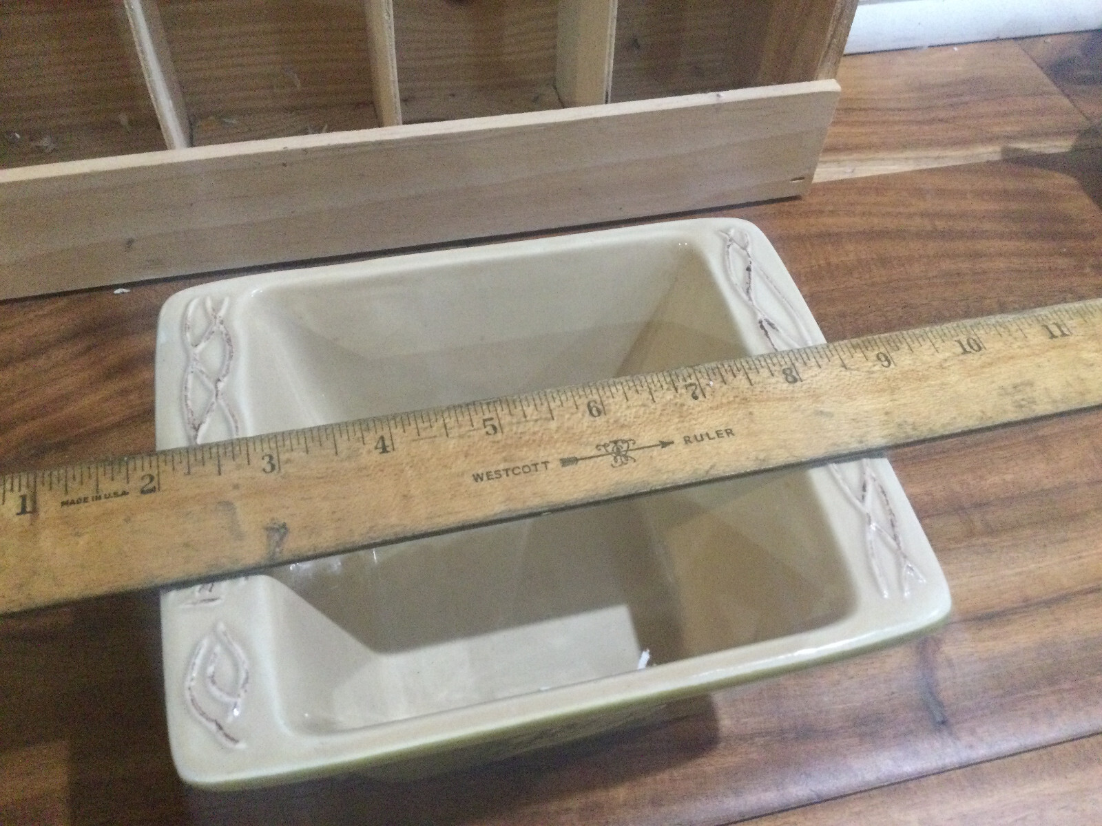 Tastefully Simple Host Colection Green Leaf Square Dip baking casserole 6.5X6X3 gallery