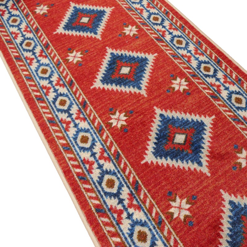Custom Size Canvas Back Medium Profile Southwest Orange Design Rug gallery