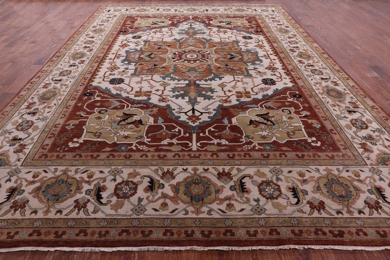 Heriz Serapi Handmade Wool Rug 11' 9" X 15' 1" - Q21088 gallery