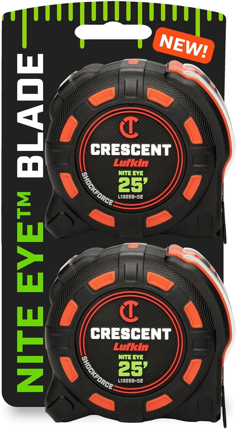 Crescent Lufkin 25 Ft SHOCKFORCE NITE EYE Tape Measure 2 Pack L1325BSET2V-02 gallery