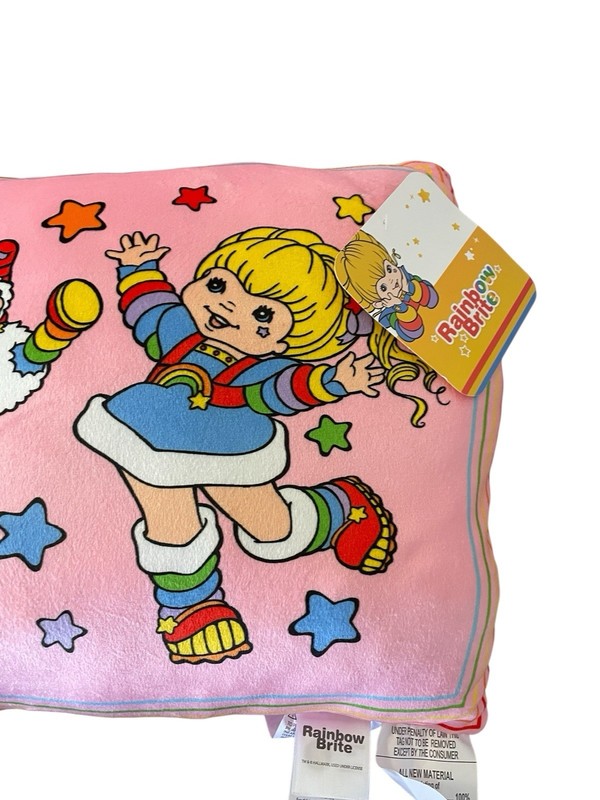 Rainbow Brite And Twink Pillow Squishy Soft Pink 14” L X 14” H X 3.5” W - NEW gallery