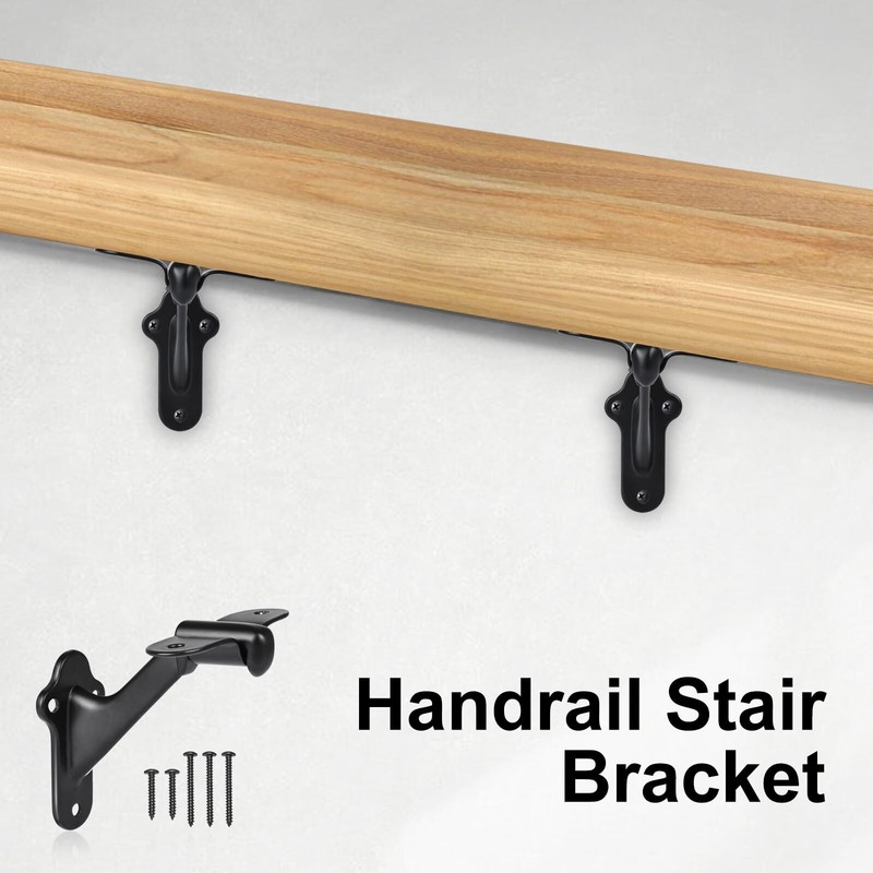 RealPlus Handrail Stair Brackets 3pcs Heavy Duty Hand Rail Bracket with Screws gallery