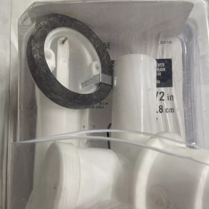 EVERBILT Twist & Close 1.5" White Poly Pipe Bath Waste & Overflow Drain - Chrome gallery