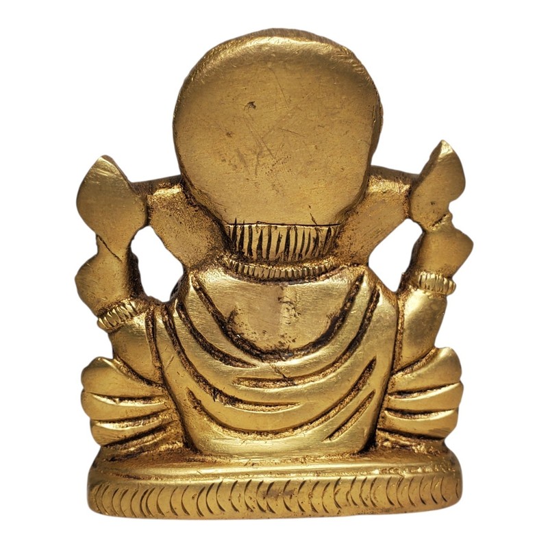 Vintage 3" Indian Solid Brass Ganesha Sitting Idol Elephant Paperweight gallery