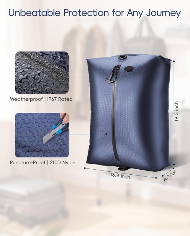 2PACK Travel Vacuum Bags With Wireless Pump Airtight & Waterproof For Traveling gallery