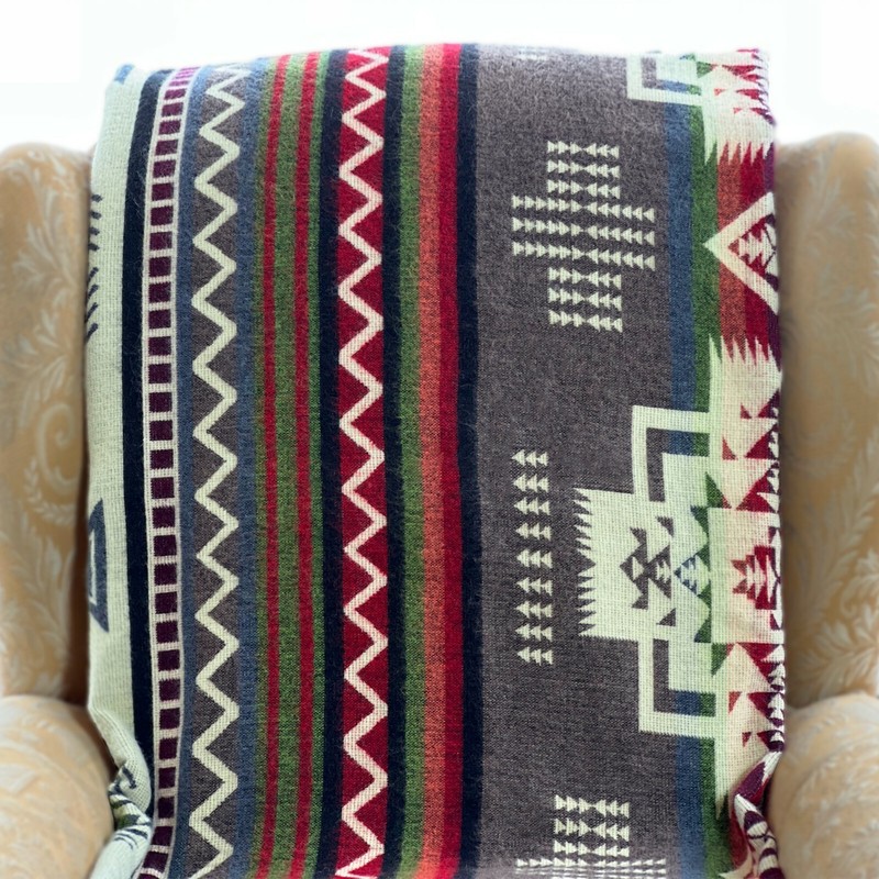 Extra Large Soft & Warm ALPACA Wool Blanket Andean Southwest Pattern 75x90 in gallery