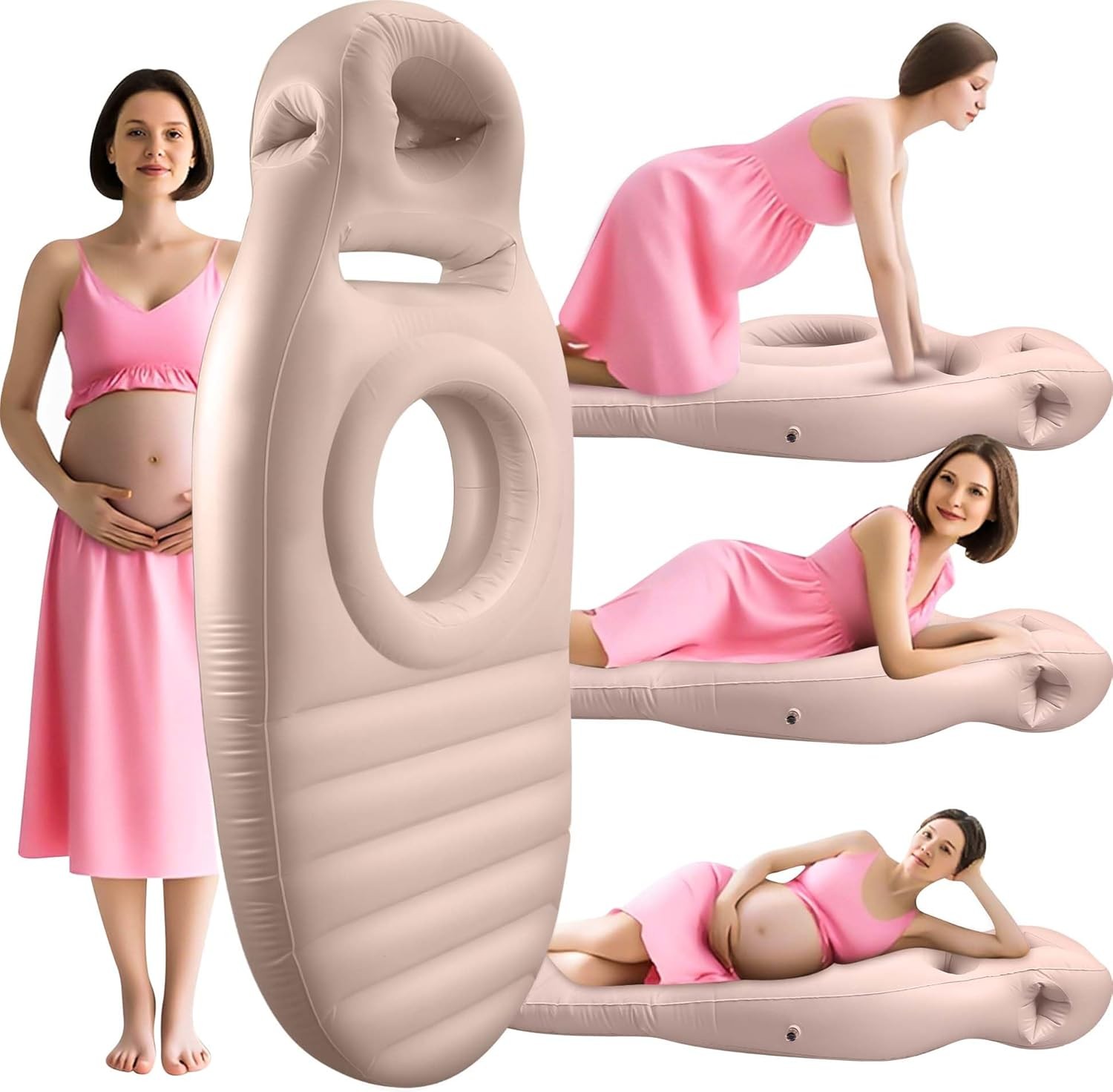 Inflatable Pregnancy Pillow with Belly & Head Hole – Full Body Maternity Airb... gallery