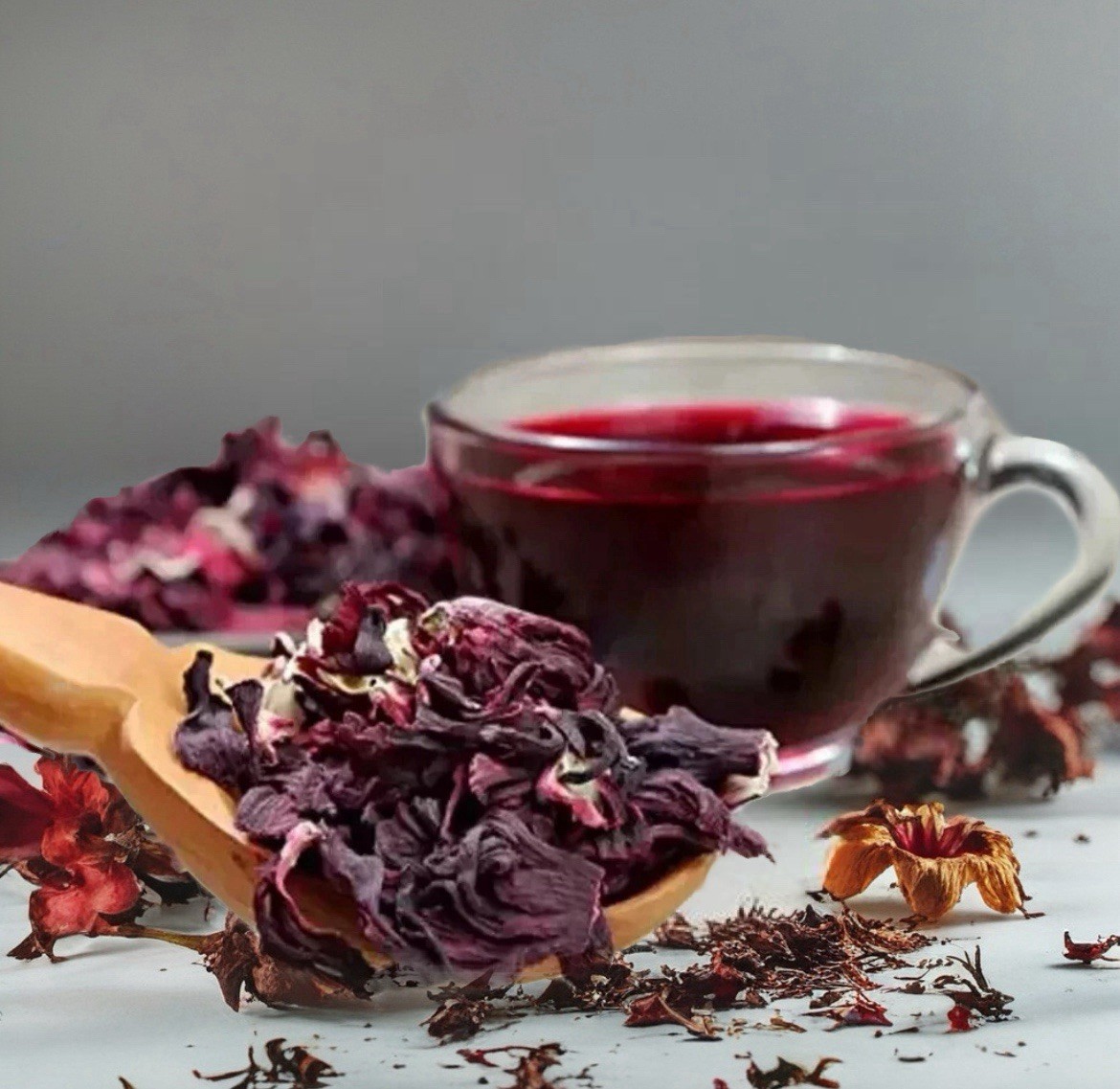 Hibiscus Tea - 2 Pound - Cut and Dried Natural Hibiscus Flowers "Jamaica" gallery
