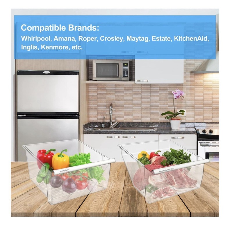 [2 Pack] Upgraded 2188656 Fridge Crisper Drawer Humidity Control Drawer UPPER & gallery