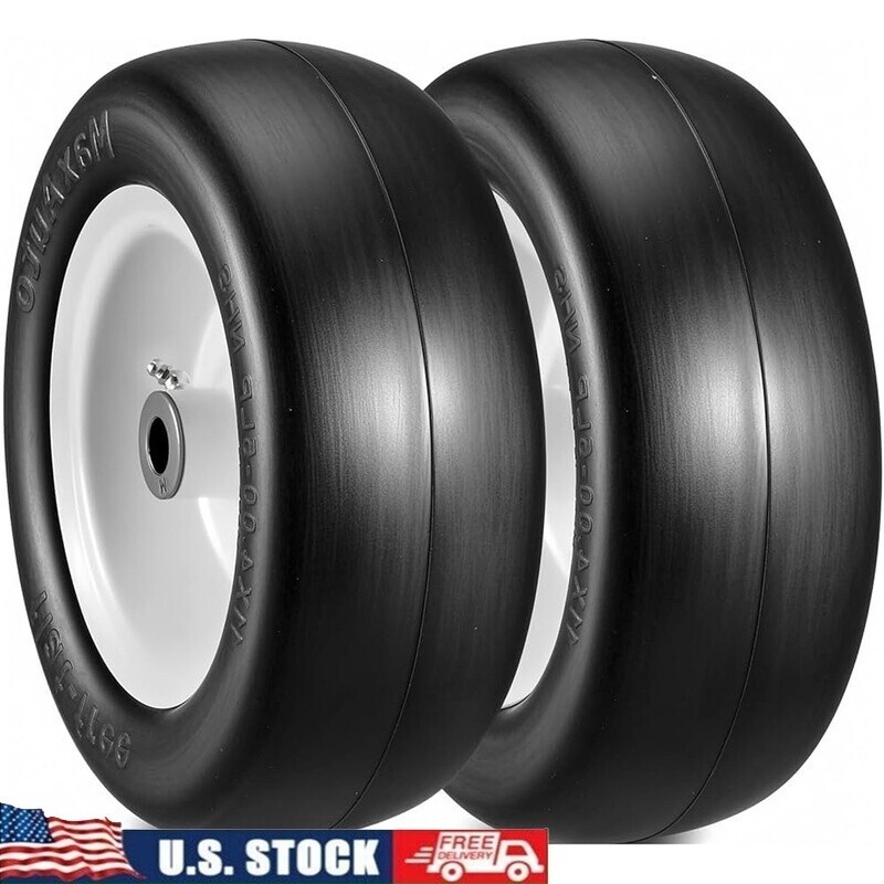 11x4.00-5 Flat Free Tire Wheel Set Zero Turn Mowers Wheelbarrows Garden Carts US gallery