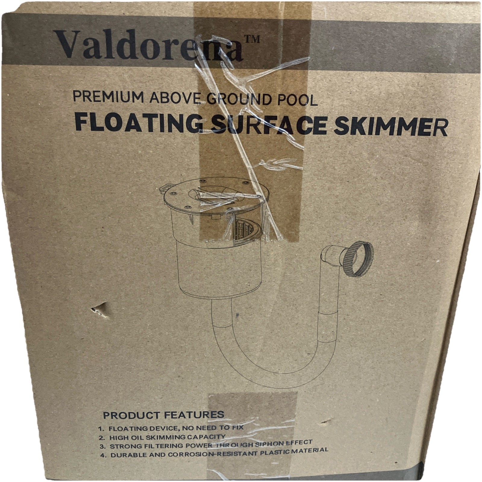 Valdorena Premium Above Ground Pool Floating Surface Skimmer Turquoise NEW Box gallery