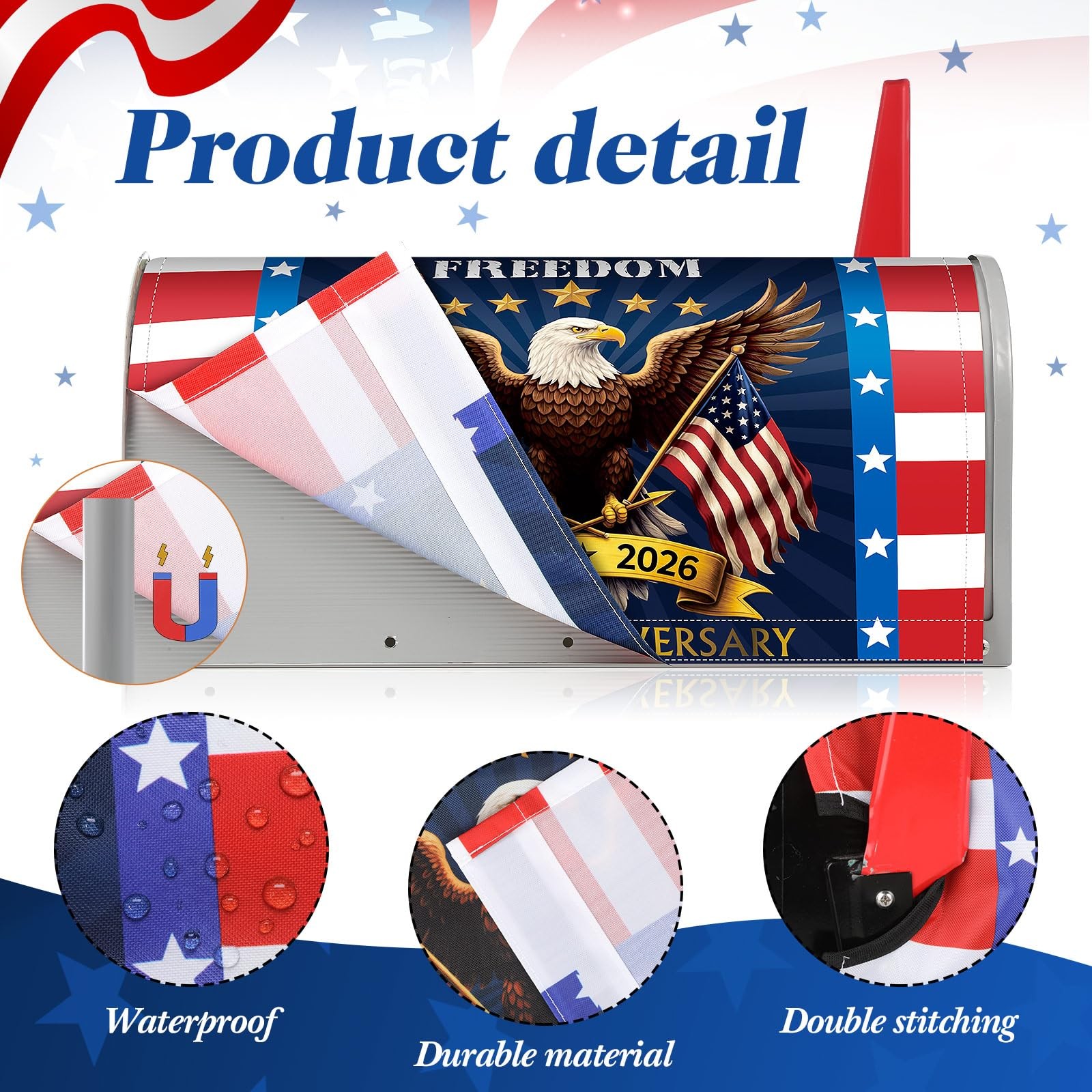 Magnetic Mailbox Cover 250th Anniversary USA 18 x 21 Inch Eagle Design gallery
