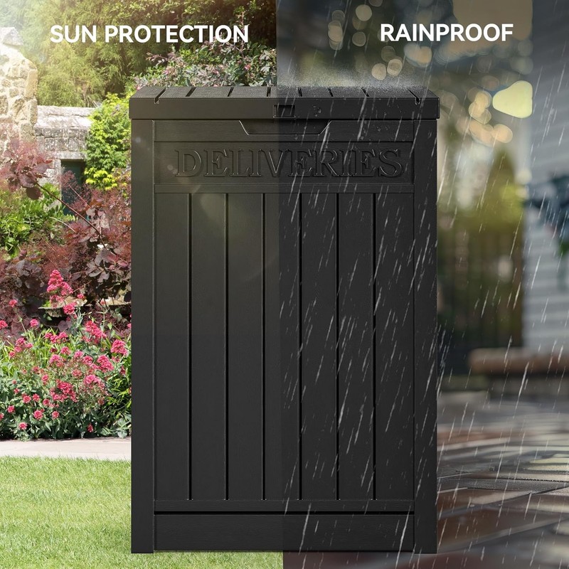 51 Gallon Resin Lockable Secure Large Package Delivery Shipping Box Container gallery