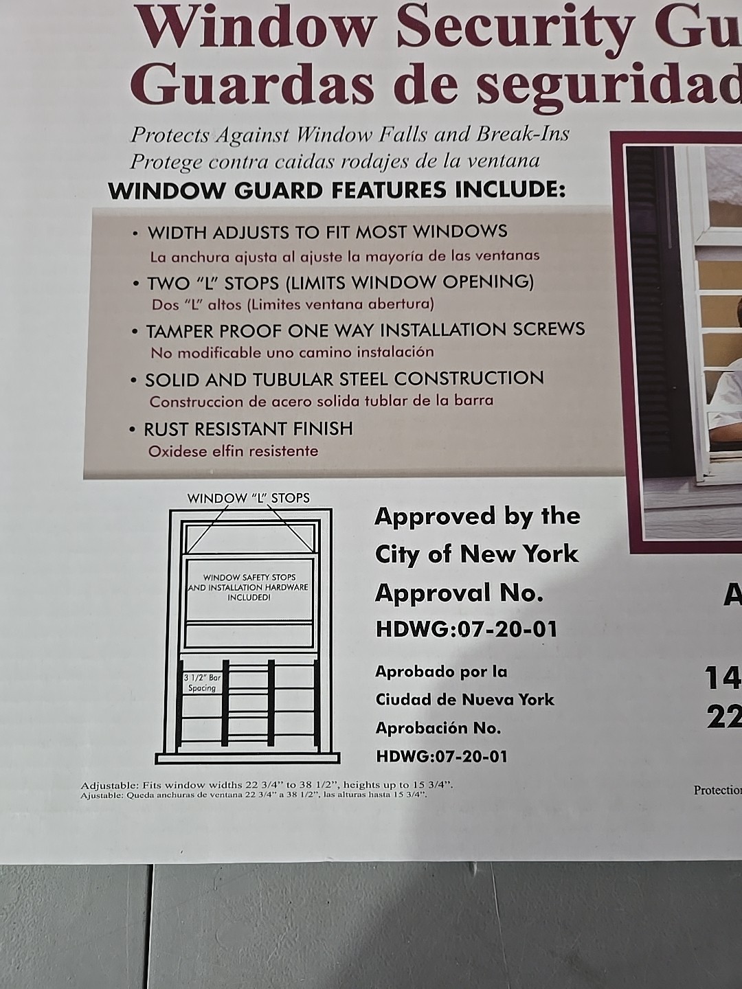 Protection Plus AWG 3-Bar Window Guard In White N5 gallery