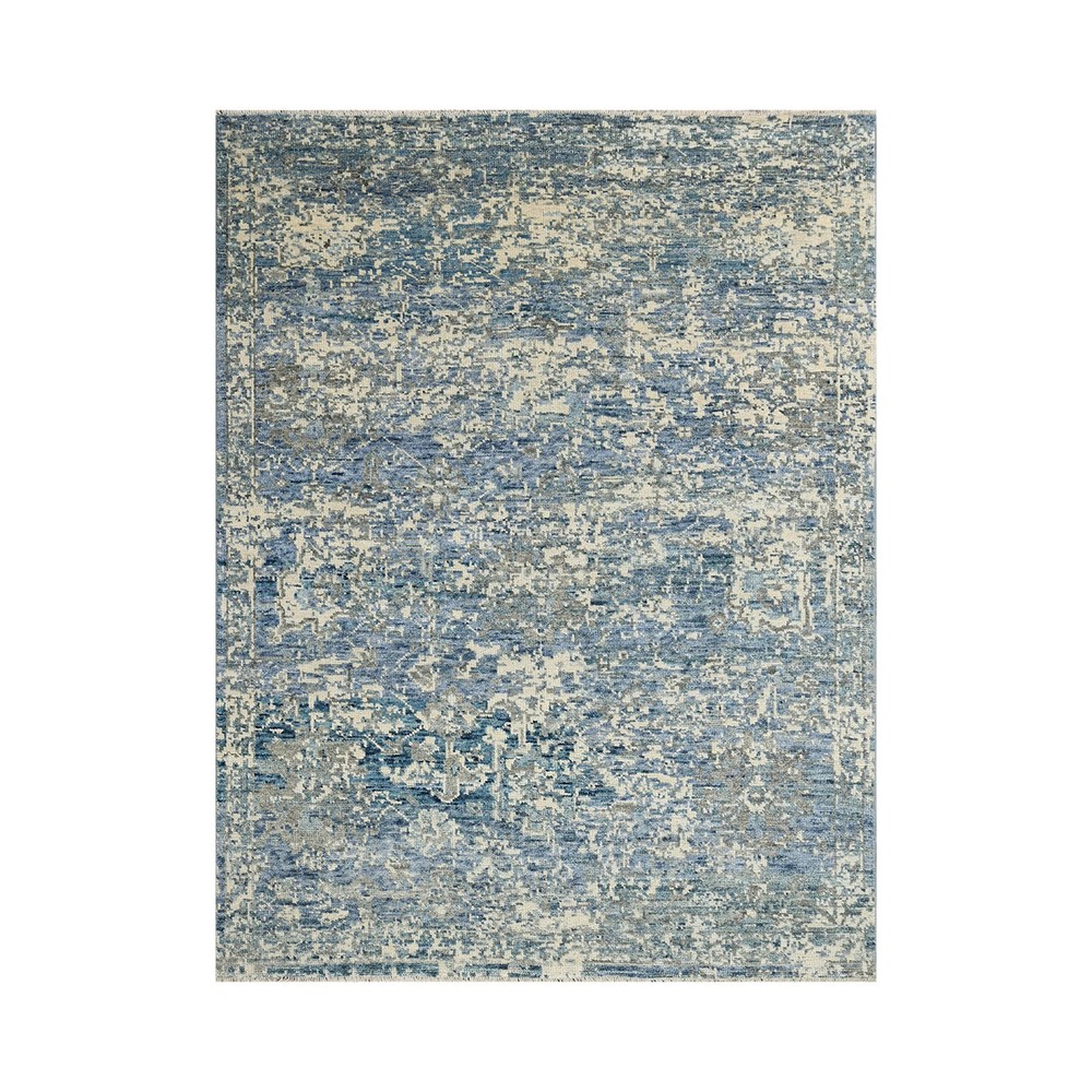 8x10 Beige Hand Knotted Transitional Oushak Wool Area Rug
