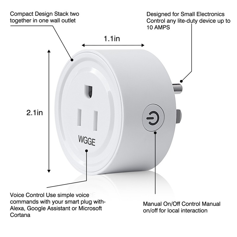 Smart Plug, Mini Smart WiFi Outlet Compatible with Alexa, Google Assistant 2/PK gallery