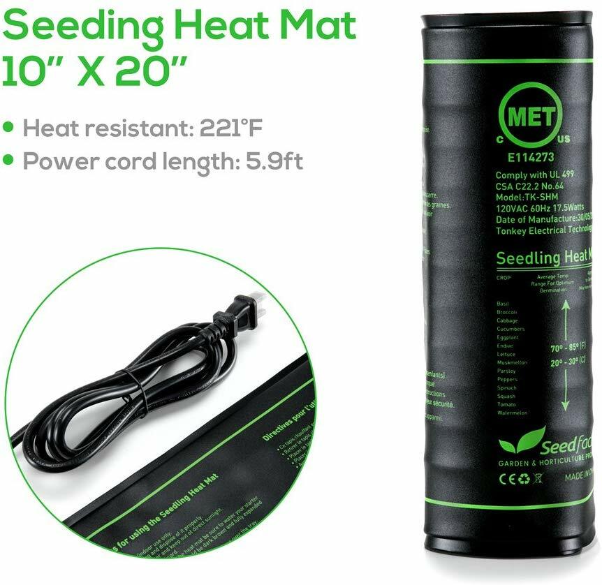 Seedfactor 10"x20" Seedling Heat Mat Seed Germination Propagation Clone Starter gallery