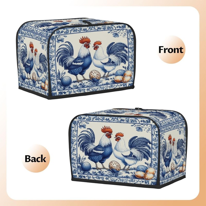 Toaster Cover 2 Slice, Blue Patterned Chicken Egg Waterproof Small Appliance ... gallery