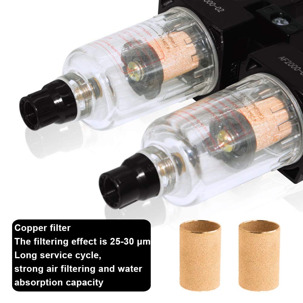 Semi-Auto Drain Pneumatic Air Filter Pressure Regulator 1/4 Inch NPT Dryer Co... gallery