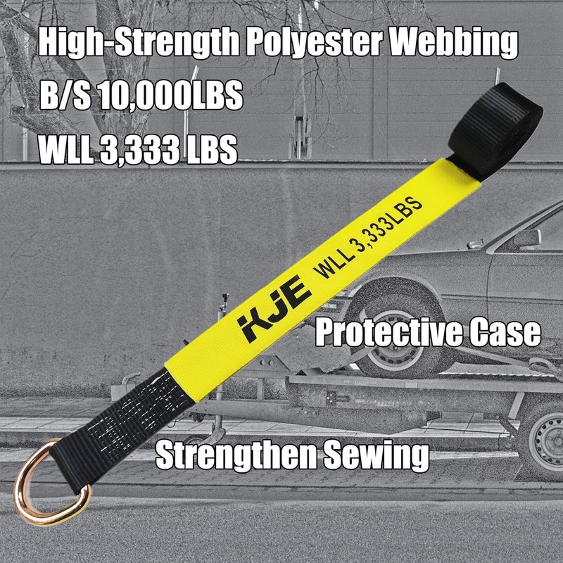 4 Pack Heavy Duty Car Tie Down Straps - 10,000 lbs Strength for Safe Hauling gallery