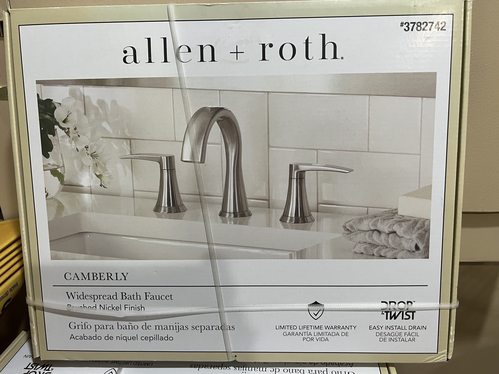 Allen+Roth Camberly Widespread Bathroom Sink Faucet Brushed Nickel New #3782742 gallery