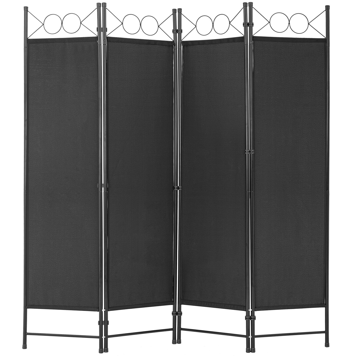 4 Panel Room Divider 6.8FT Steel Frame Screen Folding Privacy Divider Freestand gallery