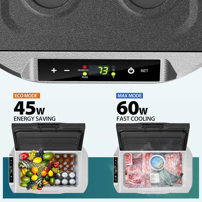12V Portable Refrigerator Freezer -4℉~68℉ Car Cooler 12/24V DC 110V AC Camping gallery