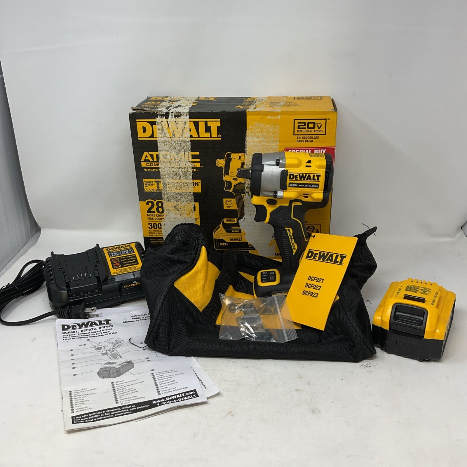 Dewalt 20V Atomic 1/2” Compact Impact Wrench Kit w/ 5ah Battery DCF921P1 gallery
