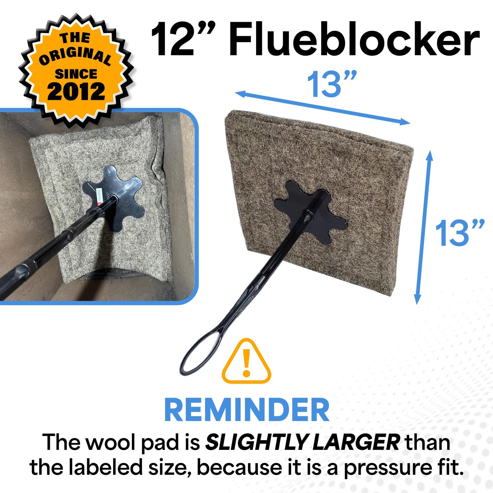 for 12"X12" Square Chimney Flue - Chimney Sheep Fireplace Draft Stopper Dampe... gallery