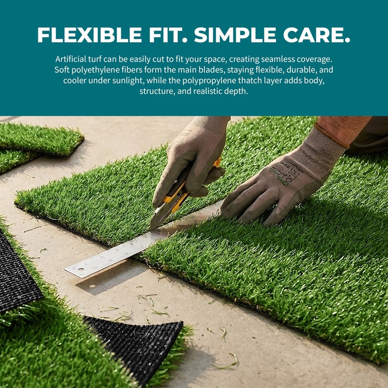 Bliss Artificial Grass Rug, Indoor/Outdoor Mat, Easy Clean Drainage - 3' x 5' gallery
