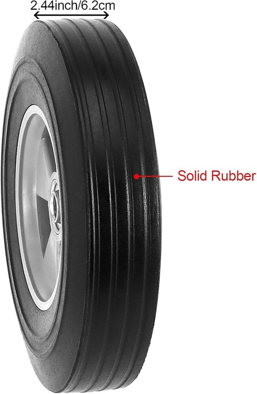 2 Pack 10 Inch Solid Rubber Tire 5/8 In Axle Size Hand Truck Wheels Replacement gallery