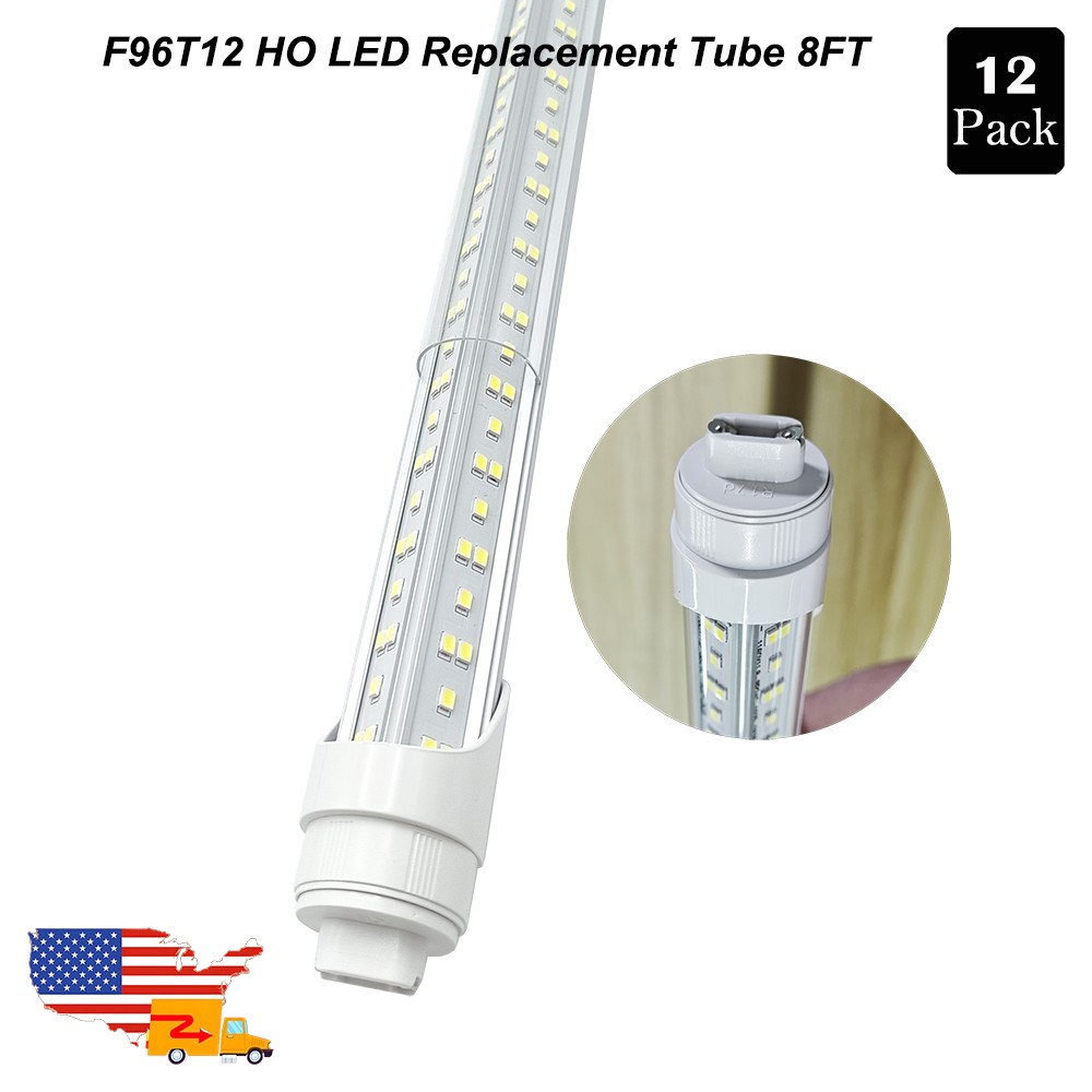 High Output 8Ft LED Shop Lights 12 Pack R17D HO 2 Pin 8Ft LED Bulbs 6500K 144W gallery