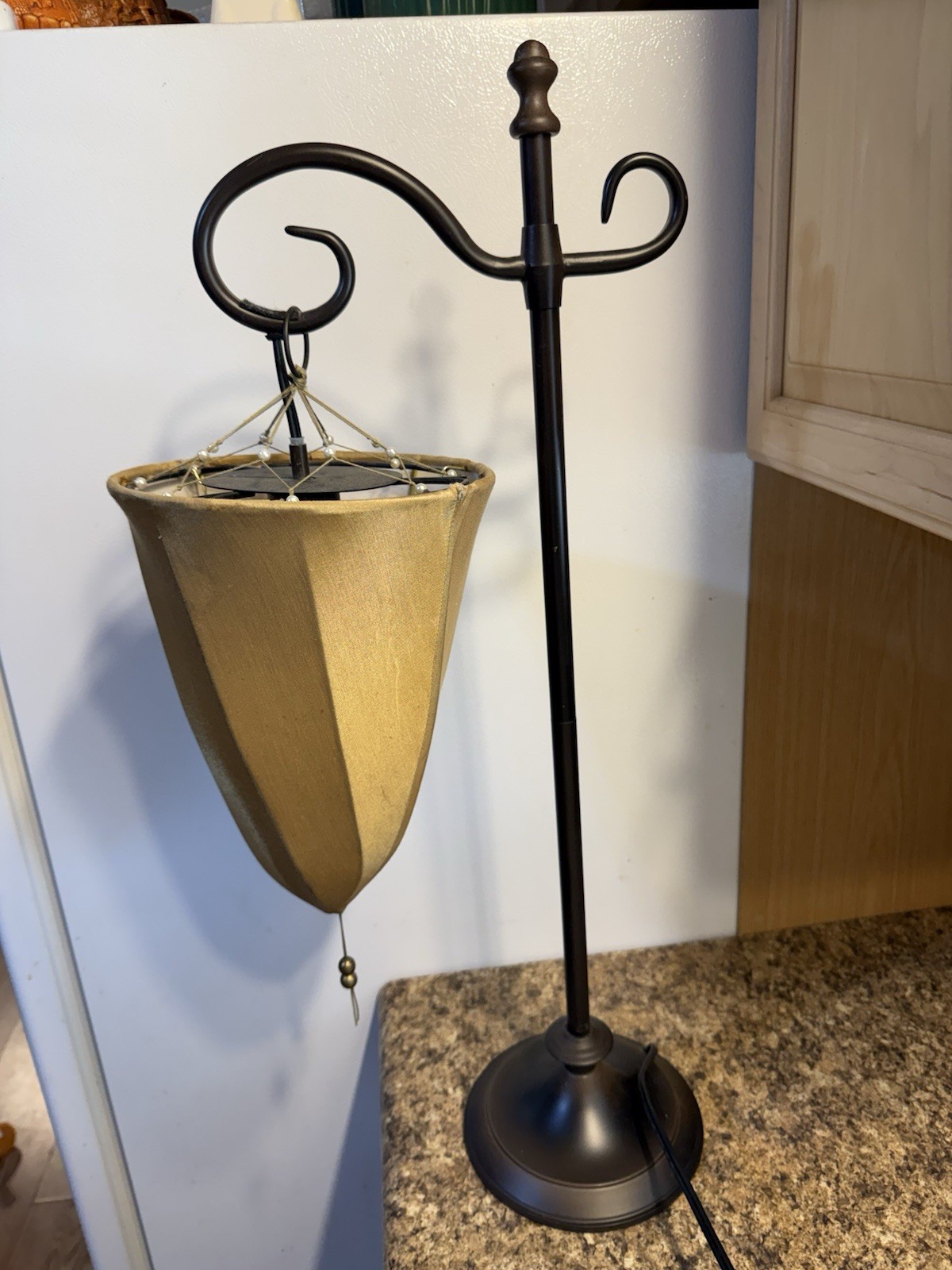 Pottery Barn MEDINA Iron Moroccan Style Table Lamp Hanging 12” Shade & Tassel gallery