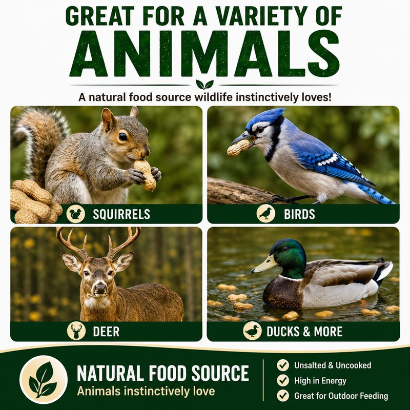 25lb In-Shell Animal Peanuts for Squirrels, Birds, Deer & Wildlife gallery