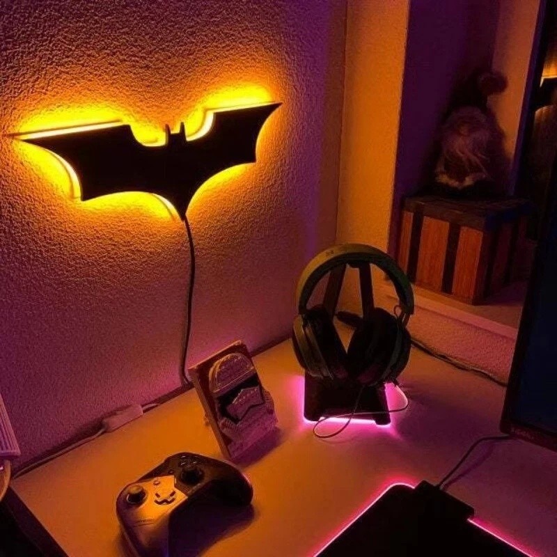 The Batman Logo LED Night Light Wireless Remote Control Lamp Bedroom Atmosphere gallery