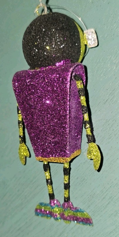Pier 1 Ornament Glitter Frankenstein Halloween Christmas Decor Retro Whimsical gallery