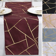 12×108-Inch Geometric Polyester Table Runner Wedding Dinner Party Decorations