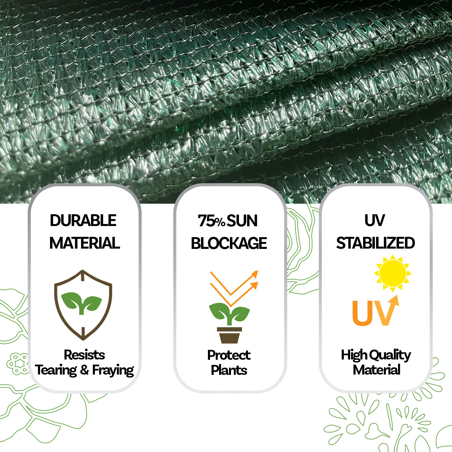 75% Sun Block Garden Plant Shade Permeable Mesh Tarp Dark Green Barn Shade Cloth gallery