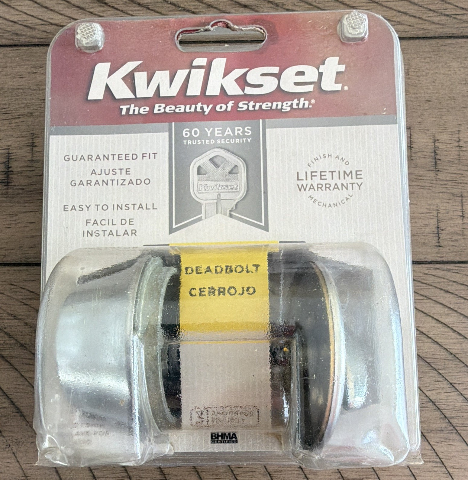 Kwikset 660 Deadbolt Lock Satin Silver, Universal/Reversible, Easy Install gallery